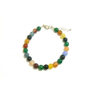 Multicoloured Beaded Agate Bracelet